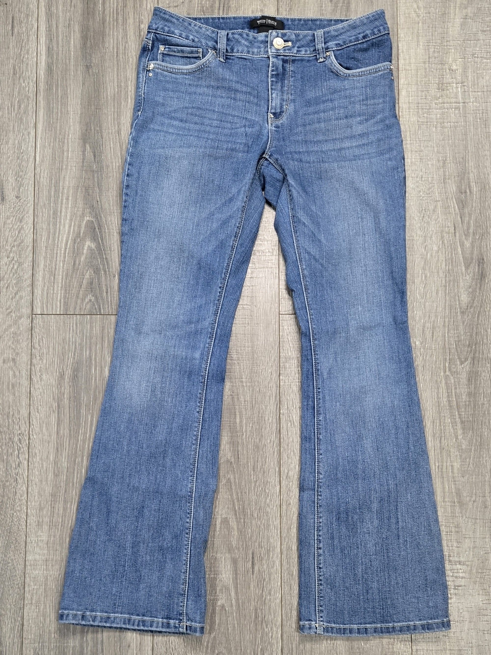 White House Black Market  Bootcut Jeans Womens 30 Rhinestone Pocket Y2K #402